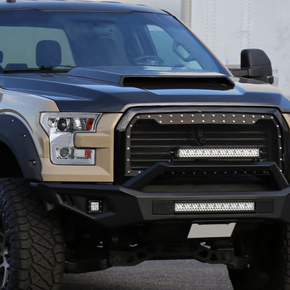 2015-2017 Ford F-150 LED Bar Projector Headlights w/ Switchback Sequential Turn Signals (Chrome Housing / Clear Lens)