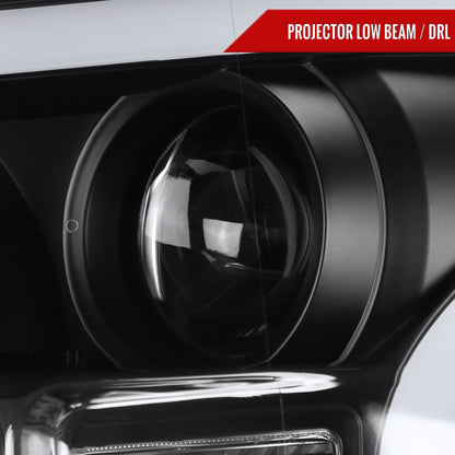2015-2017 Ford F-150 LED Bar Projector Headlights - RS (Matte Black Housing / Clear Lens)