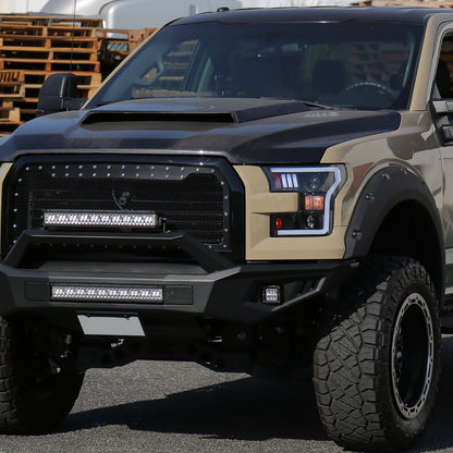 2015-2017 Ford F-150 LED Bar Projector Headlights - RS (Matte Black Housing / Clear Lens)