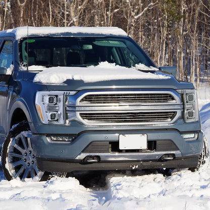 2021-2025 Ford F-150 Projector Headlight w/ Switchback Sequential Turn Signal LED Bar (Chrome Housing / Clear Lens)
