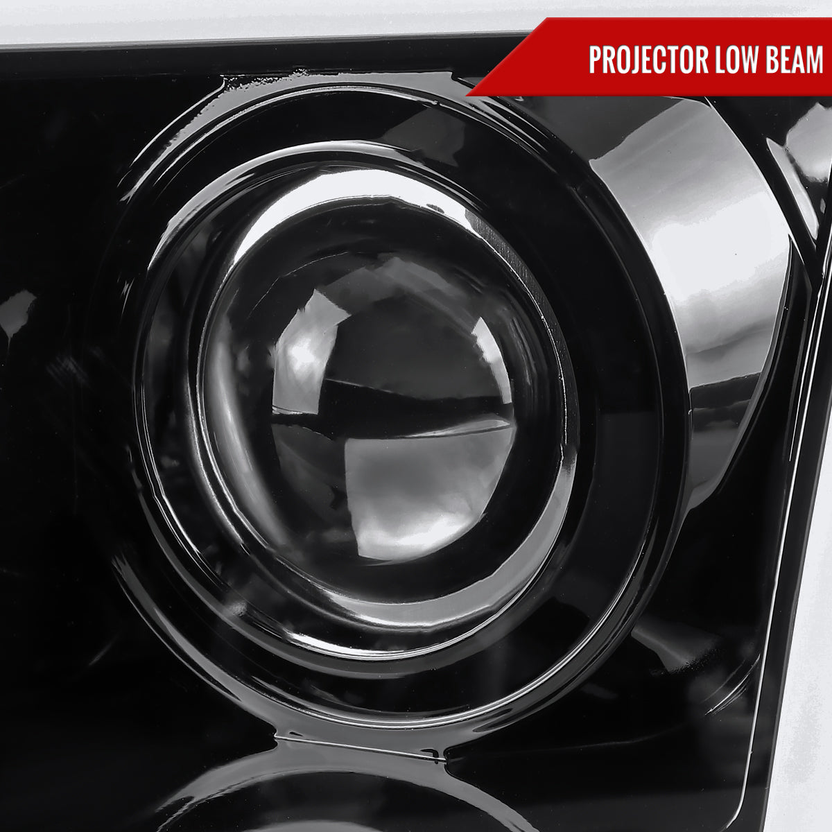 1997-2004 Ford F-150 / 1997-2002 Expedition LED C-Bar Projector Headlights (Jet Black Housing/Clear Lens)