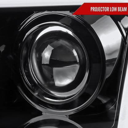 1997-2004 Ford F-150 / 1997-2002 Expedition LED C-Bar Projector Headlights (Jet Black Housing/Clear Lens)