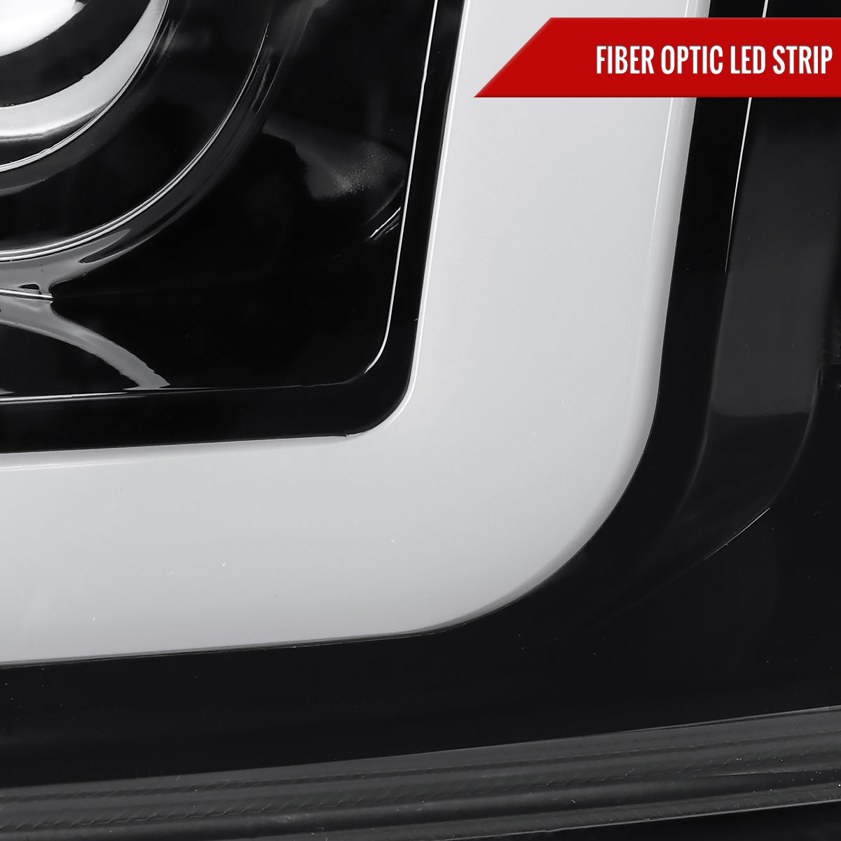 1997-2004 Ford F-150 / 1997-2002 Expedition LED C-Bar Projector Headlights (Jet Black Housing/Clear Lens)
