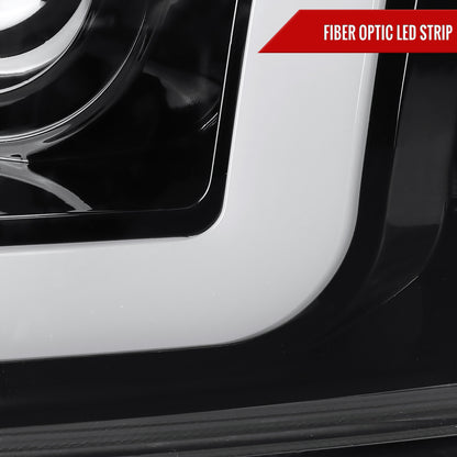 1997-2004 Ford F-150 / 1997-2002 Expedition LED C-Bar Projector Headlights (Jet Black Housing/Clear Lens)