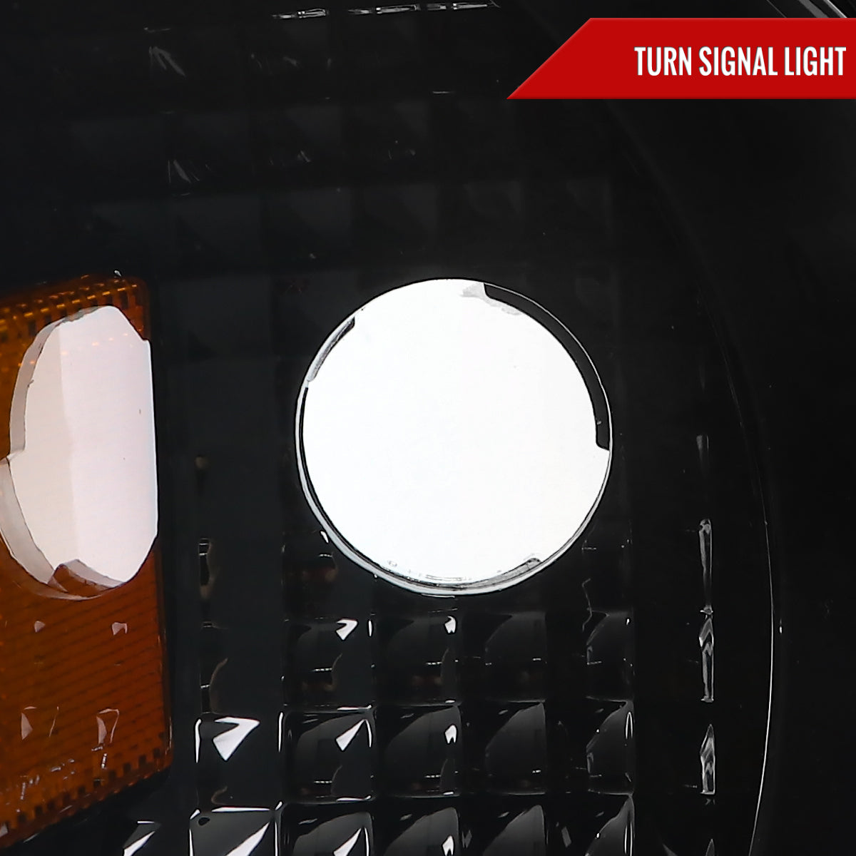 1997-2004 Ford F-150 / 1997-2002 Expedition LED C-Bar Projector Headlights (Jet Black Housing/Clear Lens)