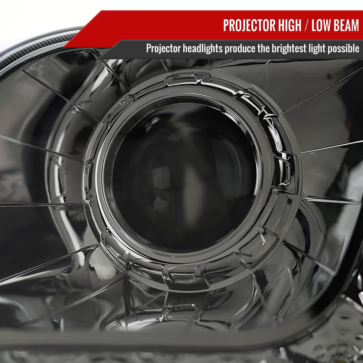 1997-2004 Ford F-150 / 1997-2002 Expedition Projector Headlights w/ SMD LED Light Strip (Chrome Housing/Smoked Lens)