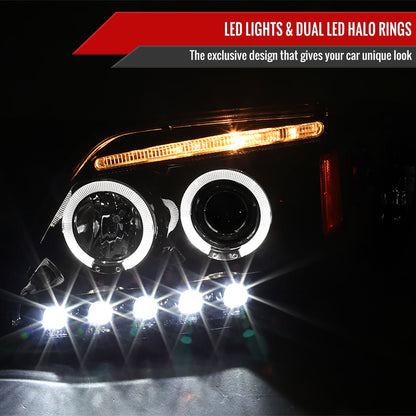 1997-2004 Ford F-150 / 1997-2002 Expedition Dual Halo Projector Headlights (Glossy Black Housing/Smoked Lens)