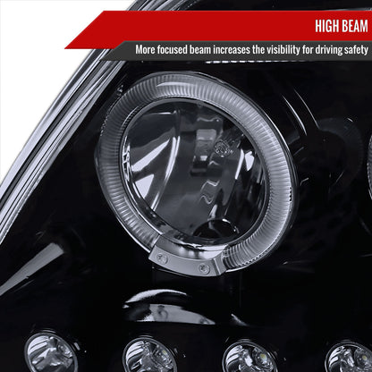 1997-2004 Ford F-150 / 1997-2002 Expedition Dual Halo Projector Headlights (Glossy Black Housing/Smoked Lens)
