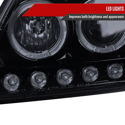 1997-2004 Ford F-150 / 1997-2002 Expedition Dual Halo Projector Headlights (Glossy Black Housing/Smoked Lens)