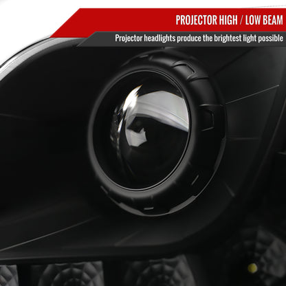 1997-2004 Ford F-150 / 1997-2002 Expedition Projector Headlights w/ SMD LED Light Strip (Matte Black Housing/Clear Lens)