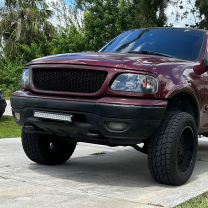 1997-2004 Ford F-150 / 1997-2002 Expedition Projector Headlights w/ SMD LED Light Strip (Matte Black Housing/Clear Lens)