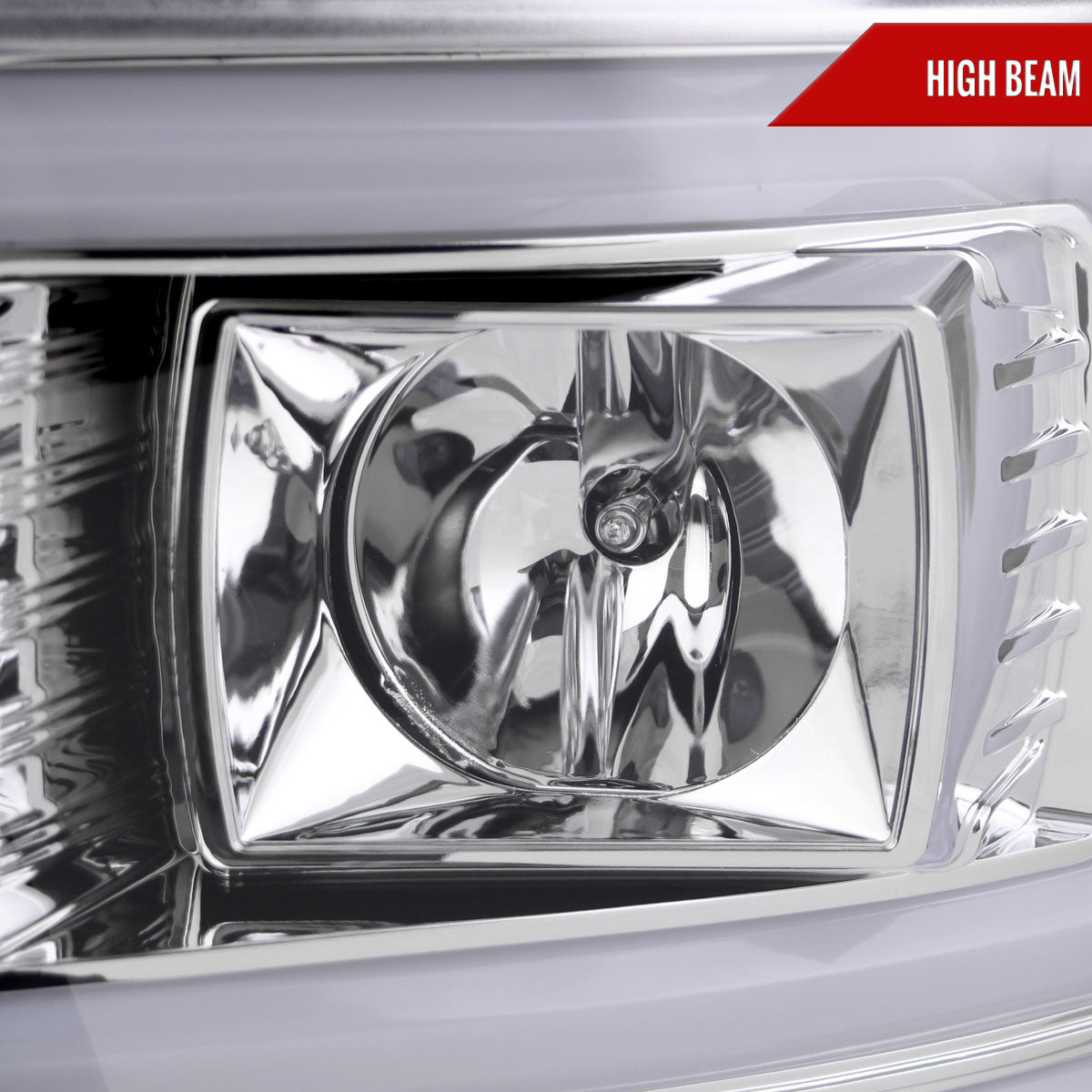 2008-2010 Ford F-250/F-350/F-450/F-550 LED Sequential Turn Signal Bar Projector Headlights (Chrome Housing/Clear Lens)