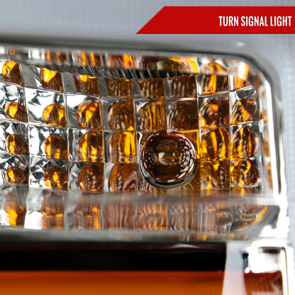 2008-2010 Ford F-250/F-350/F-450/F-550 Super Duty Projector Headlights w/ LED Sequential Turn Signal (Chrome Housing/Clear Lens)