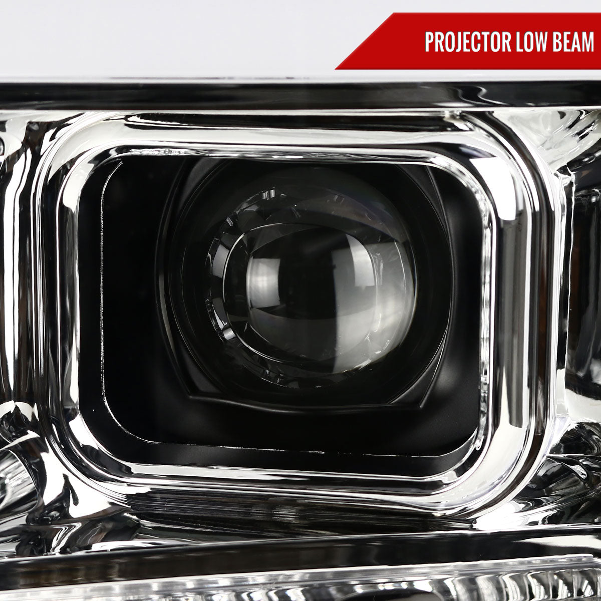 2008-2010 Ford F-250 F-350 F-450 LED C-Bar Projector Headlight (Chrome Housing/Clear Lens)
