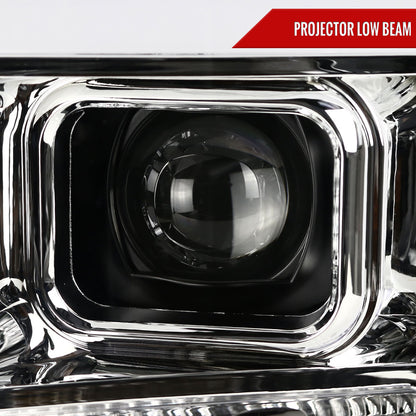 2008-2010 Ford F-250 F-350 F-450 LED C-Bar Projector Headlight (Chrome Housing/Clear Lens)
