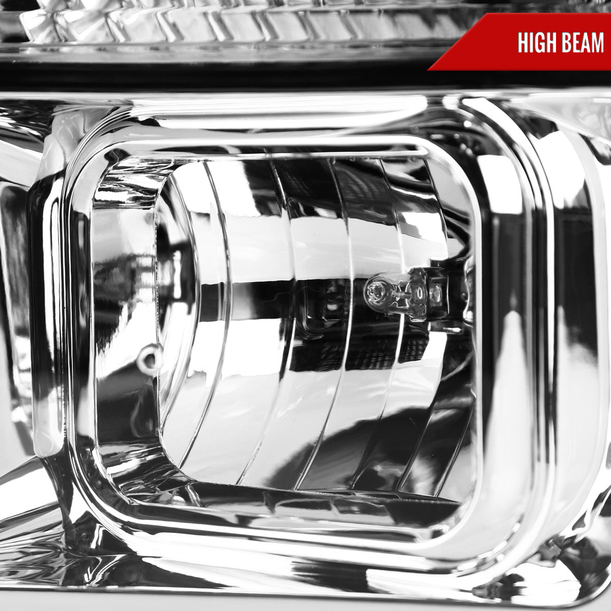 2008-2010 Ford F-250 F-350 F-450 LED C-Bar Projector Headlight (Chrome Housing/Clear Lens)