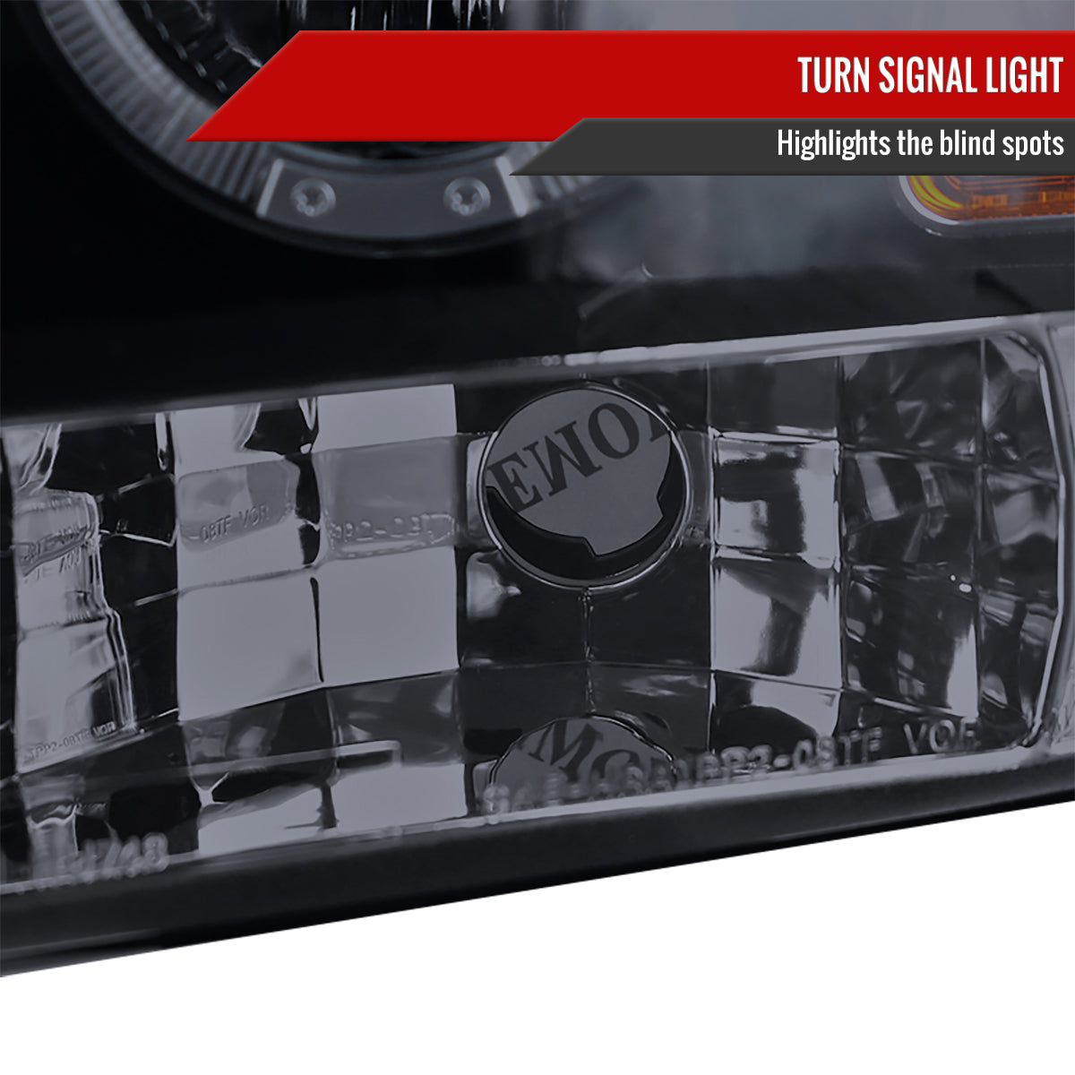 2008-2010 Ford F-250 F-350 F-450 Dual Halo Projector Headlights (Glossy Black Housing/Smoked Lens)
