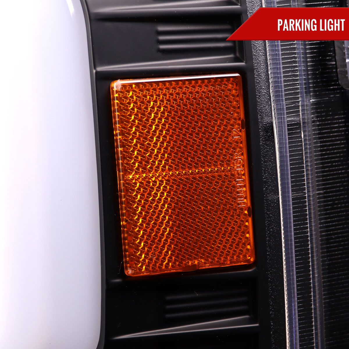 2008-2010 Ford F-250/F-350/F-450/F-550 LED Sequential Turn Signal Bar Projector Headlights (Matte Black Housing/Clear Lens)