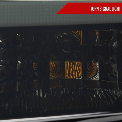 2008-2010 Ford F-250/F-350/F-450/F-550 Super Duty Projector Headlights w/ LED Sequential Turn Signal (Matte Black Housing/Smoked Lens)