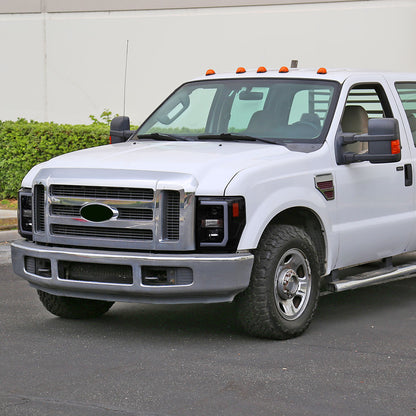 2008-2010 Ford F-250 F-350 F-450 LED C-Bar Projector Headlight (Black Housing/Smoked Lens)