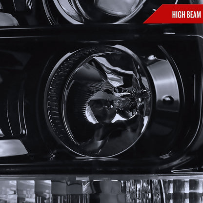 2011-2016 F-250/F-350/F-450/F-550 LED C-Bar Projector Headlights (Glossy Black Housing/Smoked Lens)