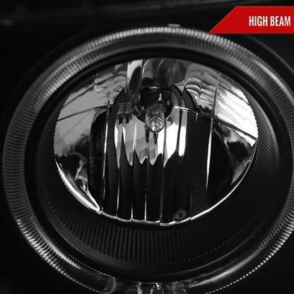 2011-2016 F-250 F-350 F-450 F-550 Dual Halo Projector Headlights w/ LED Turn Signal Lights (Matte Black Housing/Clear Lens)