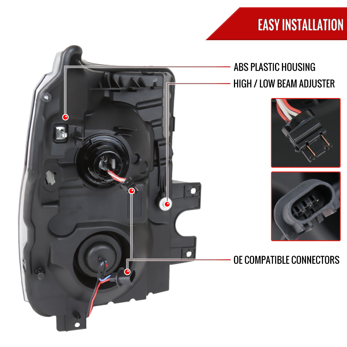 2011-2016 F-250 F-350 F-450 F-550 Dual Halo Projector Headlights w/ LED Turn Signal Lights (Matte Black Housing/Clear Lens)
