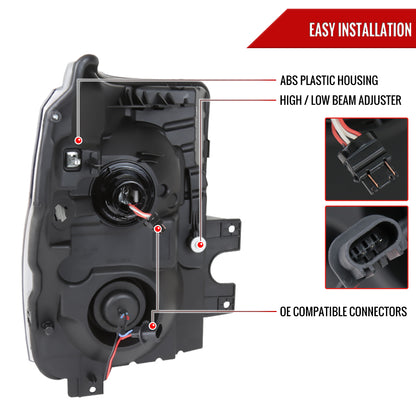 2011-2016 F-250 F-350 F-450 F-550 Dual Halo Projector Headlights w/ LED Turn Signal Lights (Matte Black Housing/Clear Lens)