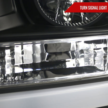 2011-2016 F-250/F-350/F-450/F-550 Super Duty LED C-Bar Projector Headlights (Matte Black Housing/Clear Lens)