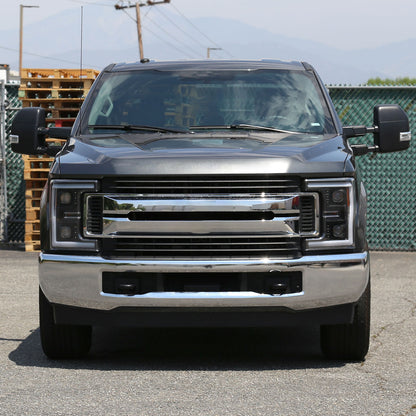 2017-2019 Ford F-250 F-350 F-450 F-550 Switchback LED C-Bar Projector Headlights (Matte Black Housing/Clear Lens)