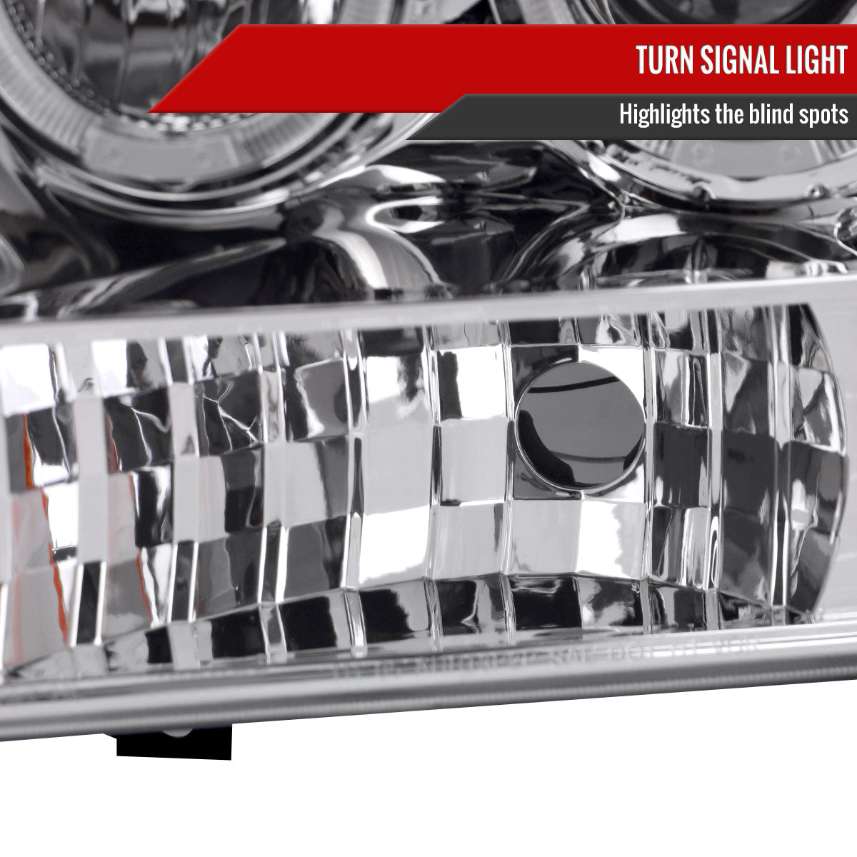 1999-2004 Ford Excursion F-250 F-350 F-450 F-550 Dual Halo Projector Headlights (Chrome Housing/Clear Lens)