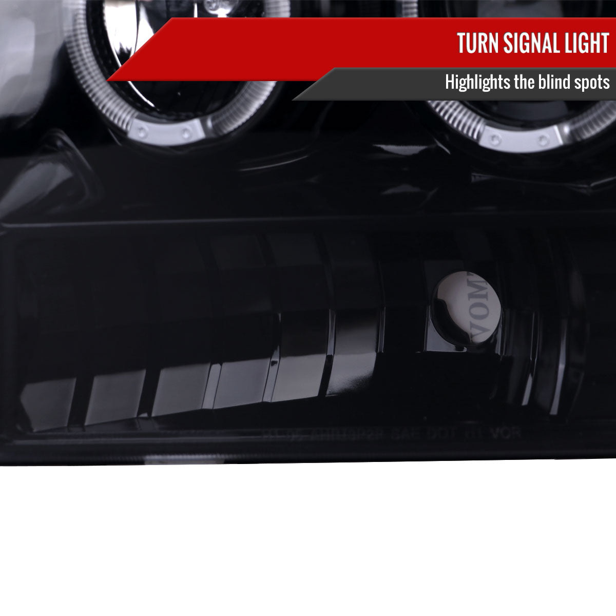 1999-2004 Ford Excursion F-250 F-350 F-450 F-550 Dual Halo Projector Headlights (Glossy Black/Smoked Lens)