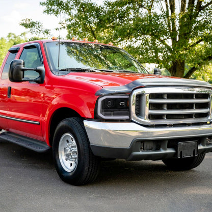 1999-2004 Ford F-250/F-350/F-450/F-550 /2000-2004 Ford Excursion LED Bar Projector Headlights (Matte Black Housing/Clear Lens)
