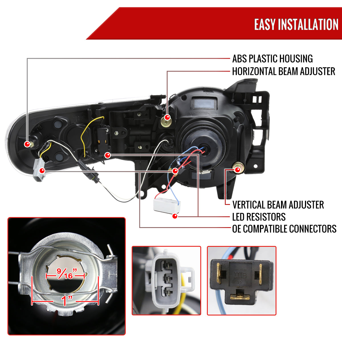2007-2014 Toyota FJ Cruiser Switchback Sequential Turn Signal Animated LED Bar Projector Headlights (Matte Black Housing/Smoked Lens)
