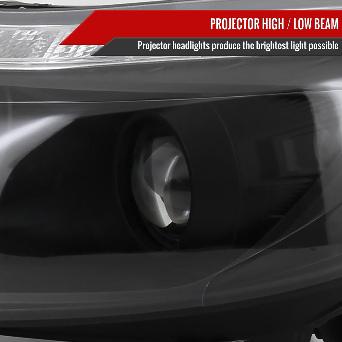 2012-2014 Ford Focus Projector Headlights w/ LED Light Strip & LED Turn Signal Lights (Matte Black Housing/Clear Lens)