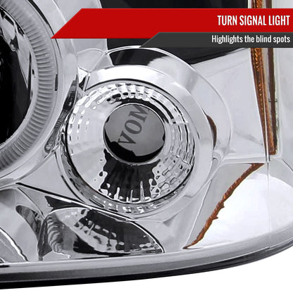 2001-2004 Nissan Frontier Dual Halo Projector Headlights (Chrome Housing/Clear Lens)