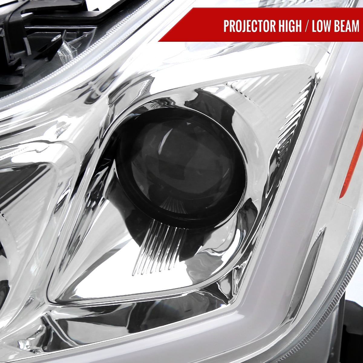 2008-2013 Infiniti G37/2014-2015 Q60 Coupe/Convertible Sequential Switchback LED Turn Signal Projector Headlights (Chrome Housing/Clear Lens)