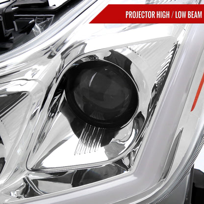 2008-2013 Infiniti G37/2014-2015 Q60 Coupe/Convertible Sequential Switchback LED Turn Signal Projector Headlights (Chrome Housing/Clear Lens)