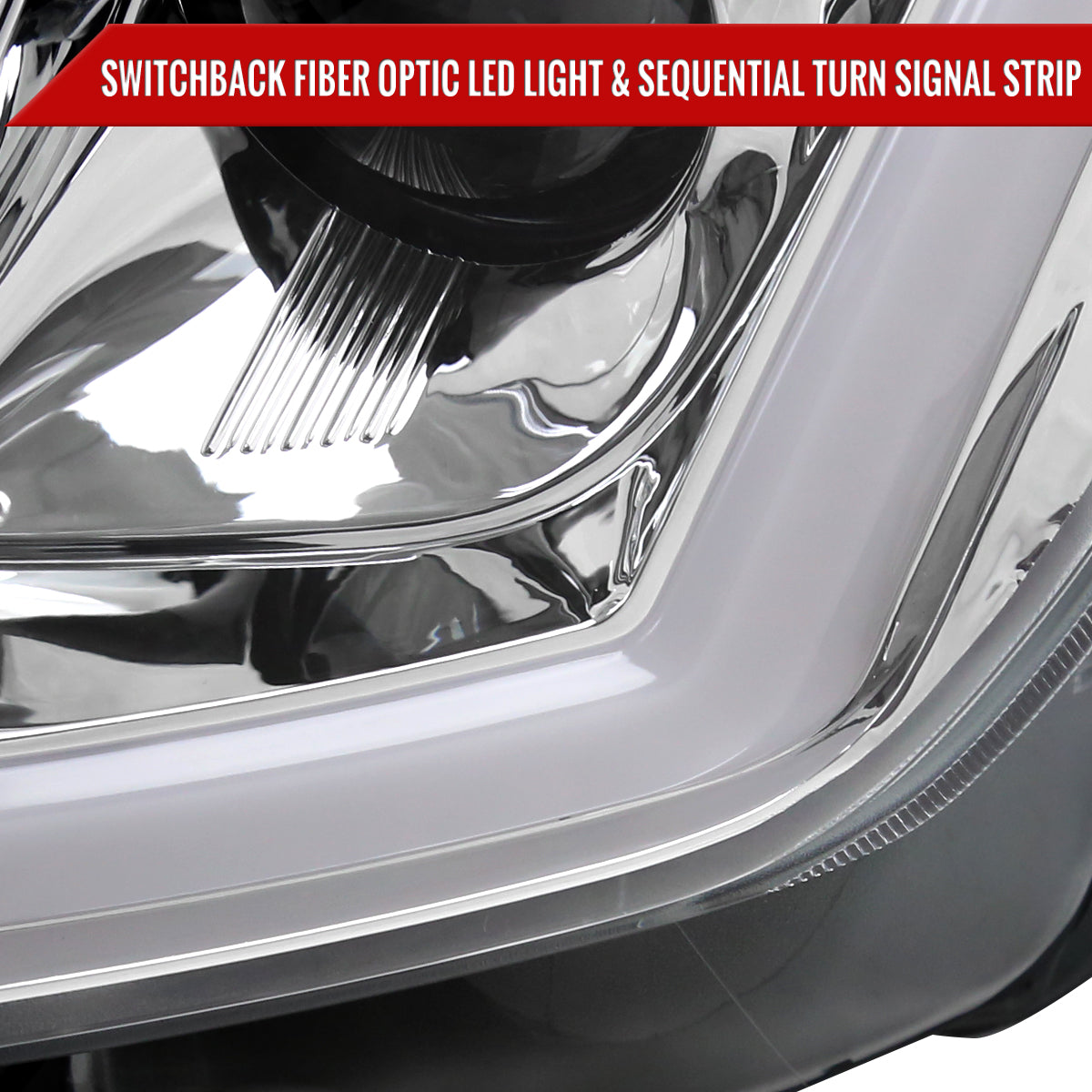 2008-2013 Infiniti G37/2014-2015 Q60 Coupe/Convertible Sequential Switchback LED Turn Signal Projector Headlights (Chrome Housing/Clear Lens)