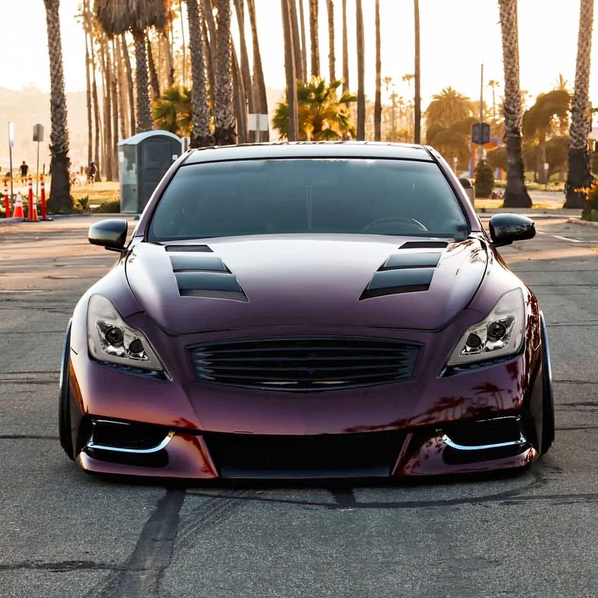 2008-2013 Infiniti G37/2014-2015 Q60 Coupe/Convertible Sequential Switchback LED Turn Signal Projector Headlights (Chrome Housing/Clear Lens)