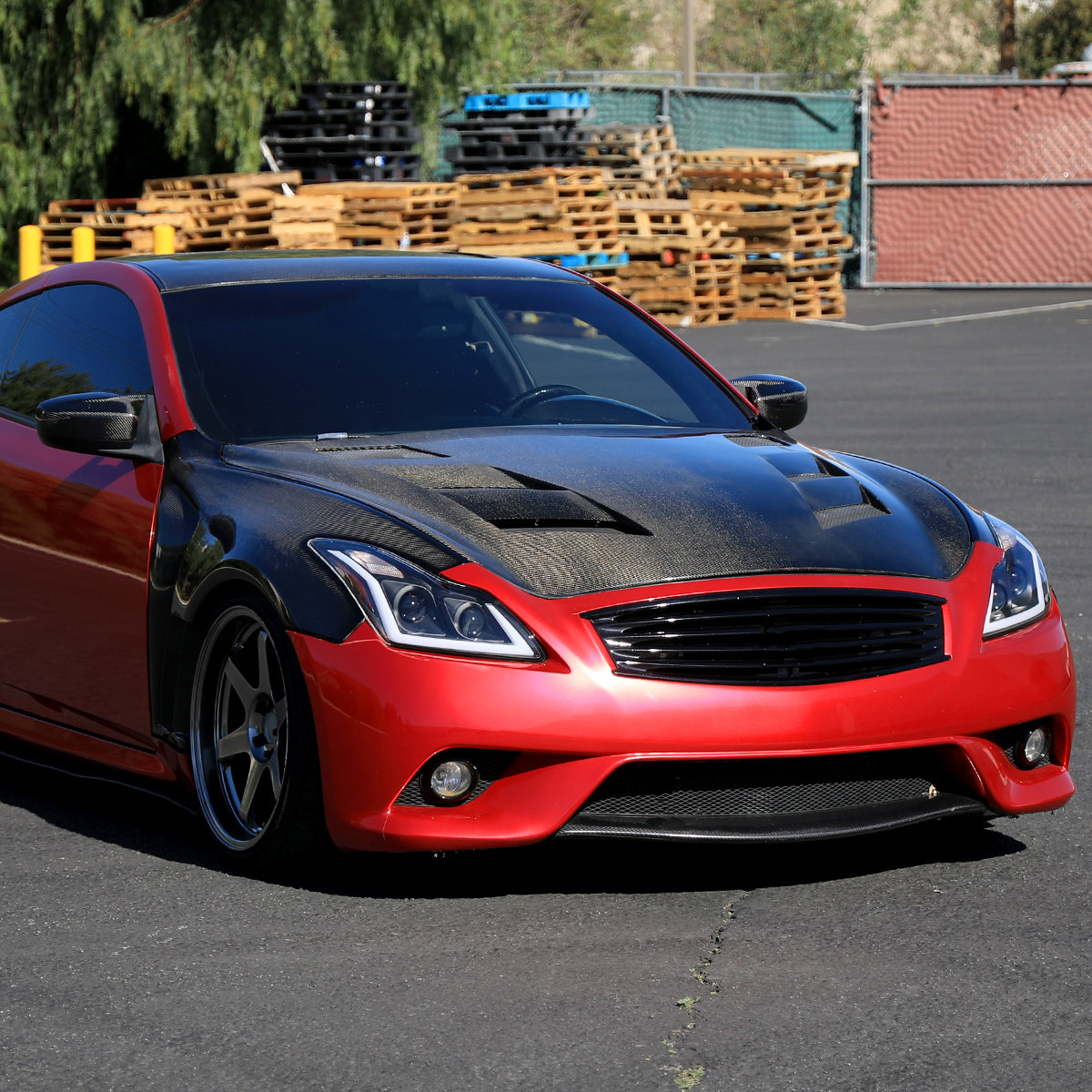 2008-2013 Infiniti G37/2014-2015 Q60 Coupe/Convertible Sequential Switchback LED Turn Signal Projector Headlights (Matte Black Housing/Clear Lens)