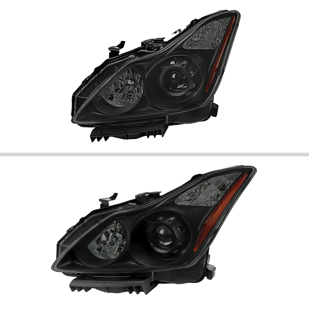 2008-2013 Infiniti G37/2014-2015 Q60 2 Door Coupe/Convertible Factory Style Projector Headlights (Matte Black Housing/Smoked Lens)