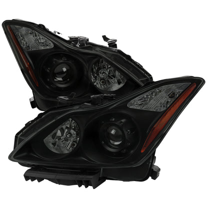 2008-2013 Infiniti G37/2014-2015 Q60 2 Door Coupe/Convertible Factory Style Projector Headlights (Matte Black Housing/Smoked Lens)