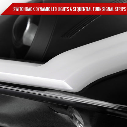 2005-2010 Pontiac G6 Projector Factory Style Headlight with LED Bar Turn Signal (Matte Black Housing/Clear Lens)