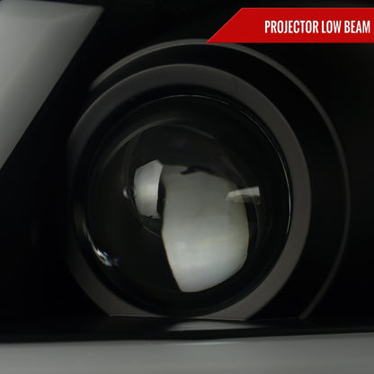 2005-2010 Pontiac G6 Projector Headlights w/ LED Light Strip Sequential Switchback(Black Housing / Smoked Lens)