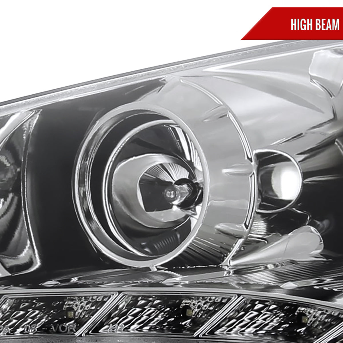 2010-2012 Hyundai Genesis Coupe Projector Headlights w/ SMD LED Light Strip (Chrome Housing/Clear Lens)