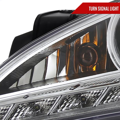 2010-2012 Hyundai Genesis Coupe Projector Headlights w/ SMD LED Light Strip (Chrome Housing/Clear Lens)