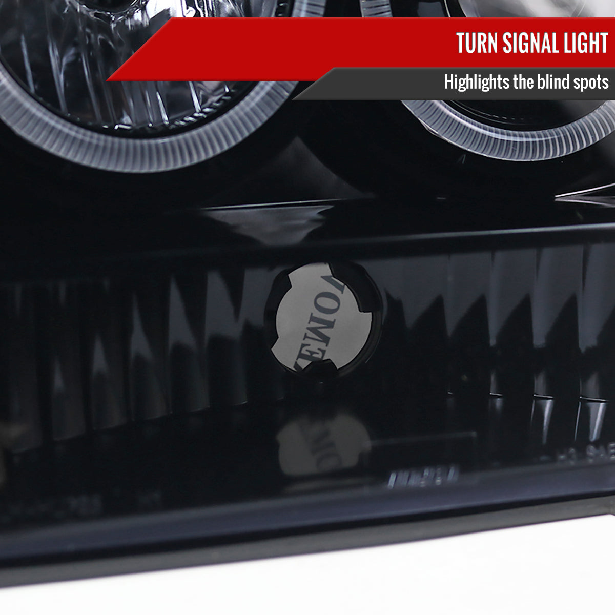 1993-1996 Jeep Grand Cherokee Dual Halo Projector Headlights (Glossy Black Housing/Smoked Lens)