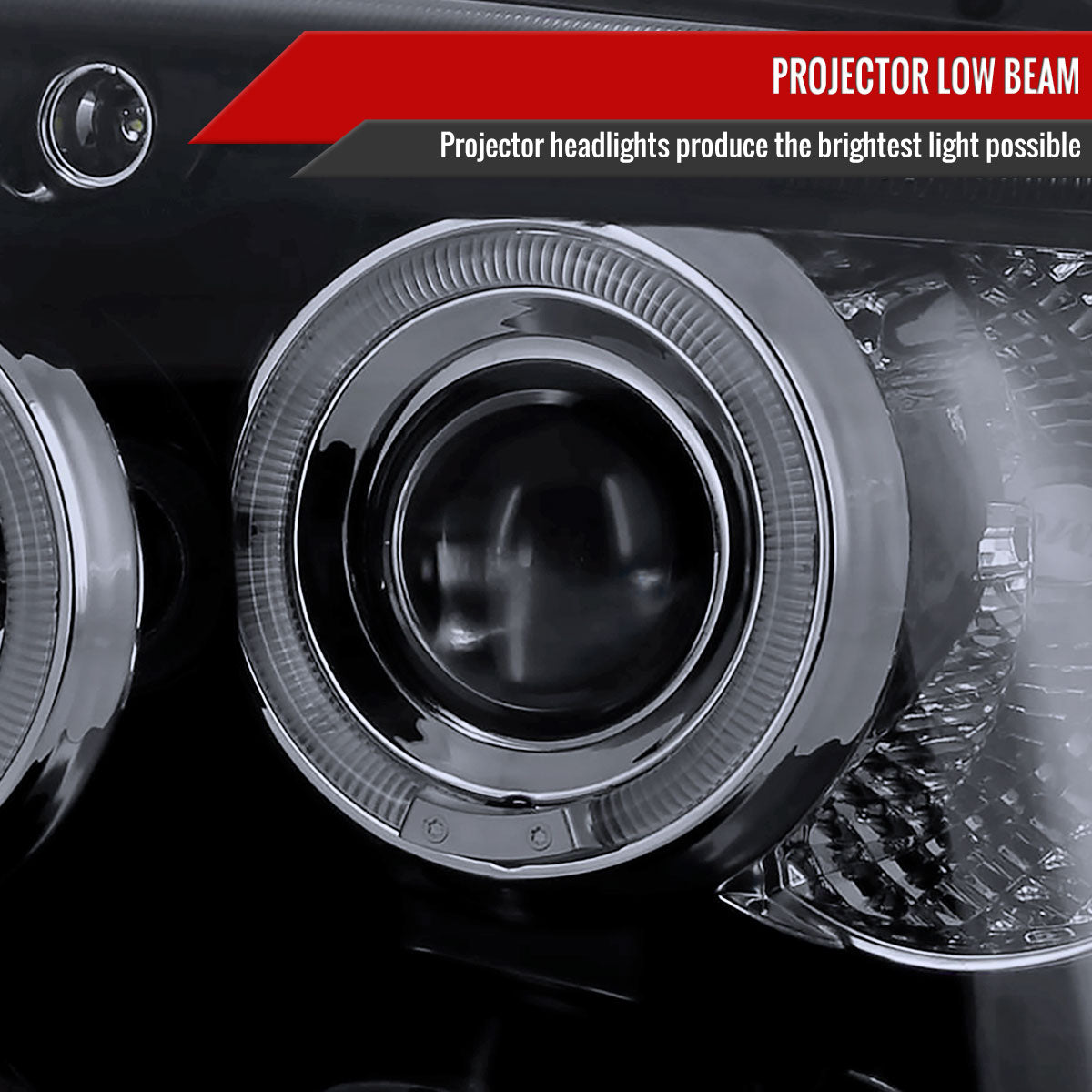 1999-2004 Jeep Grand Cherokee Dual Halo Projector Headlights (Glossy Black Housing/Smoked Lens)