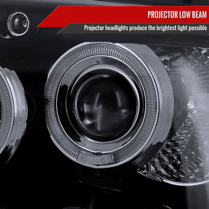 1999-2004 Jeep Grand Cherokee Dual Halo Projector Headlights (Glossy Black Housing/Smoked Lens)